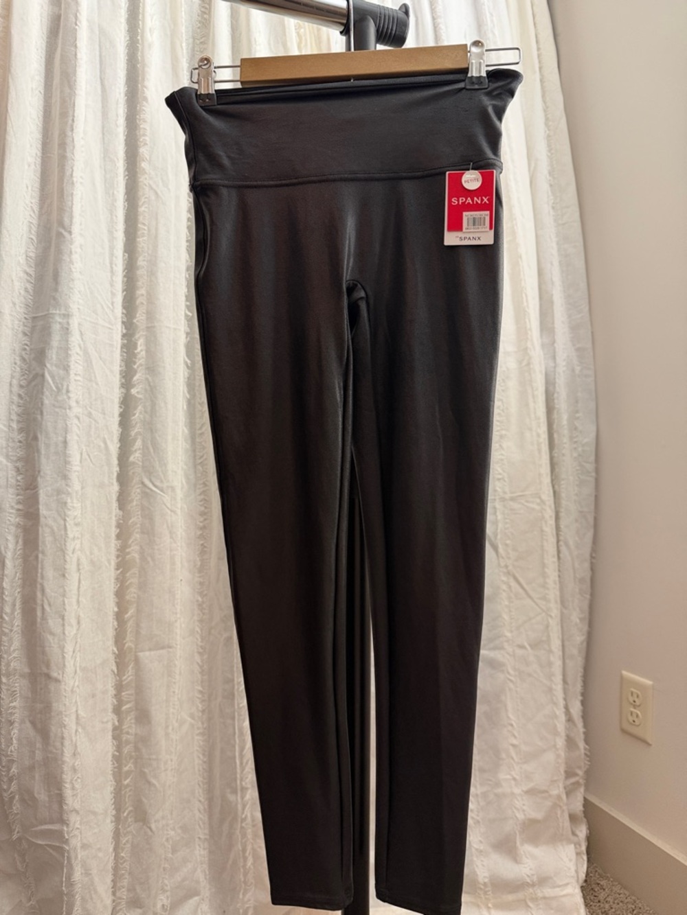 SPANX Black Sculpting Faux Leather Leggings